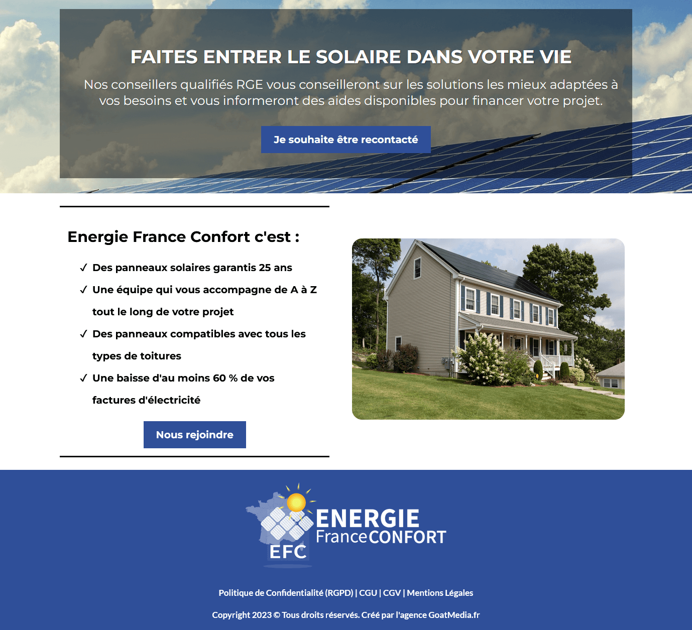 Exemple de landing page